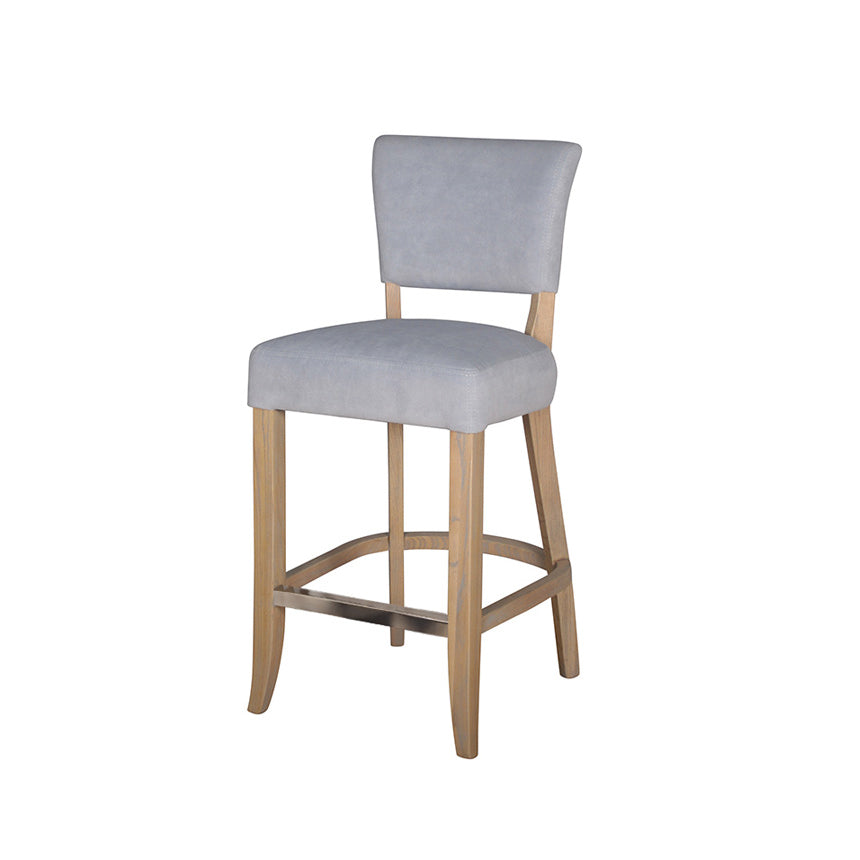 Drake Bar Chair Velvet Light Grey Side view