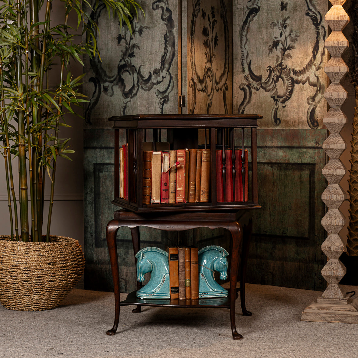 Edwardian Mahogany revolving Top Bookcase