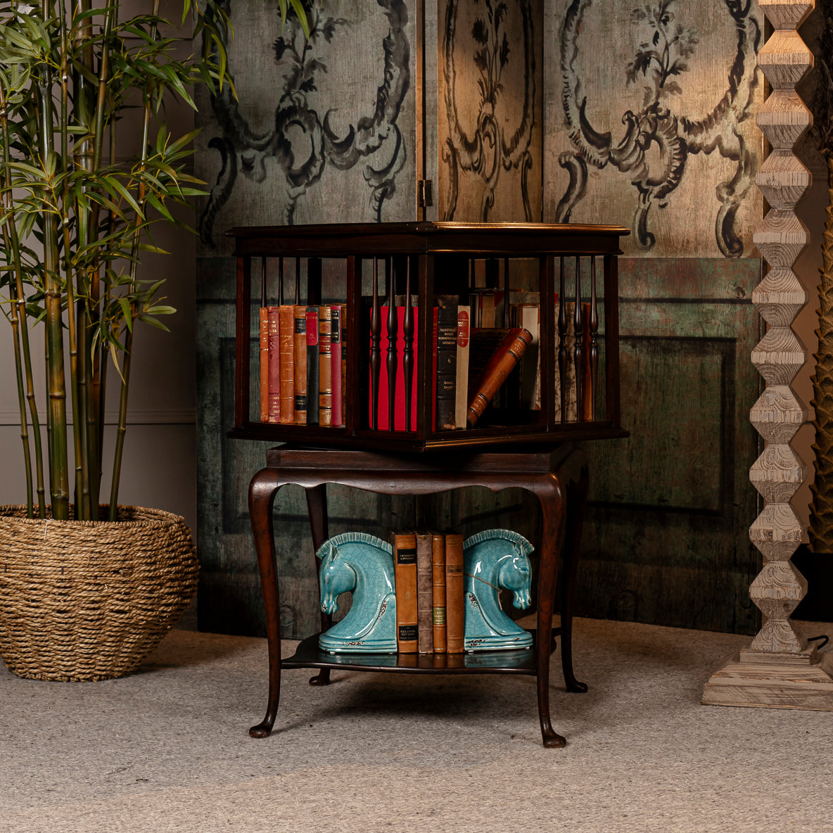 Edwardian Mahogany revolving Top Bookcase