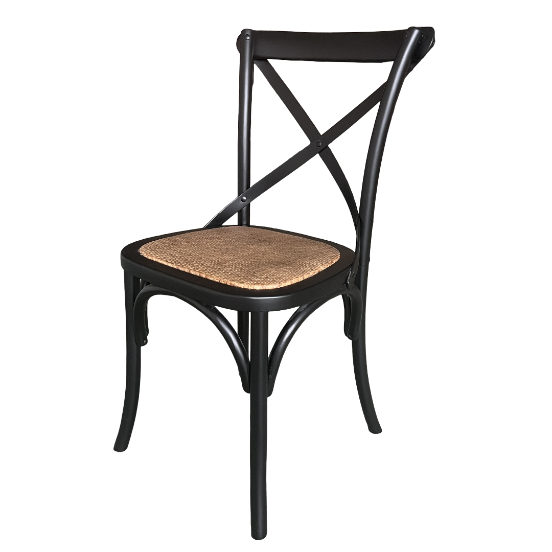 Malta Range Black Oak Dining Chair with X-Back Design