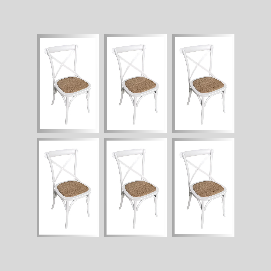 Malta X-Back Dining Chair - White Set of 6