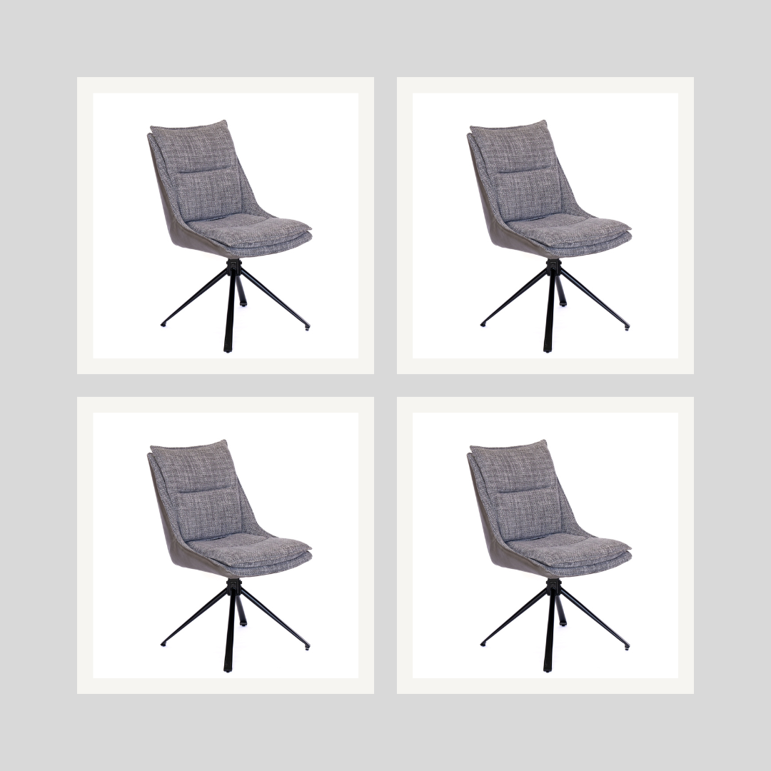 Daly Swivel Dining Chair Grey Set of 4