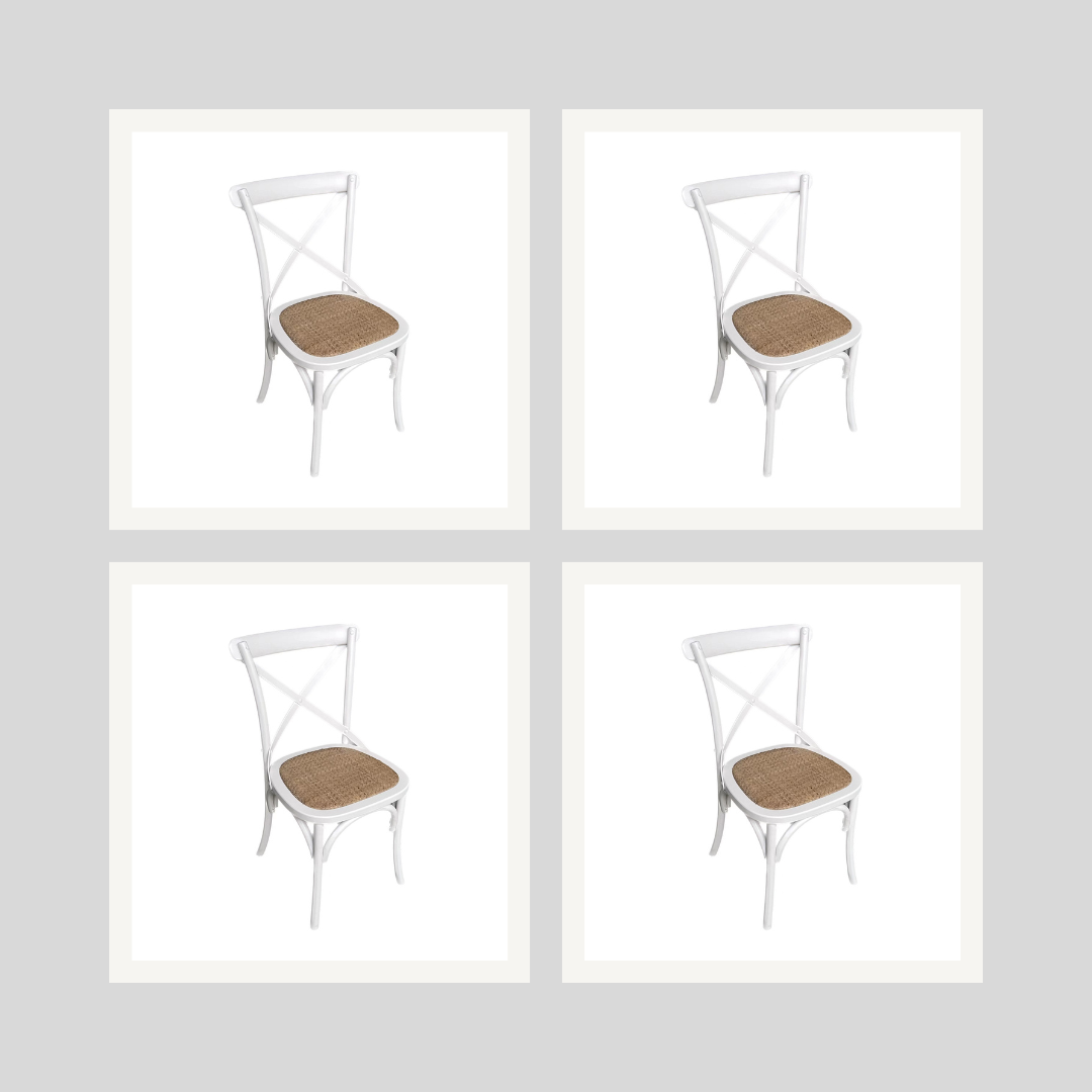 Malta X-Back Dining Chair - White Set of 4