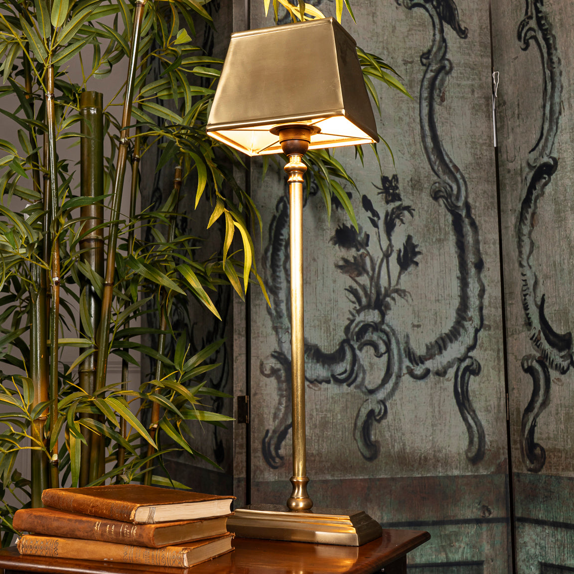 French-Inspired Antique Brass Table Lamp