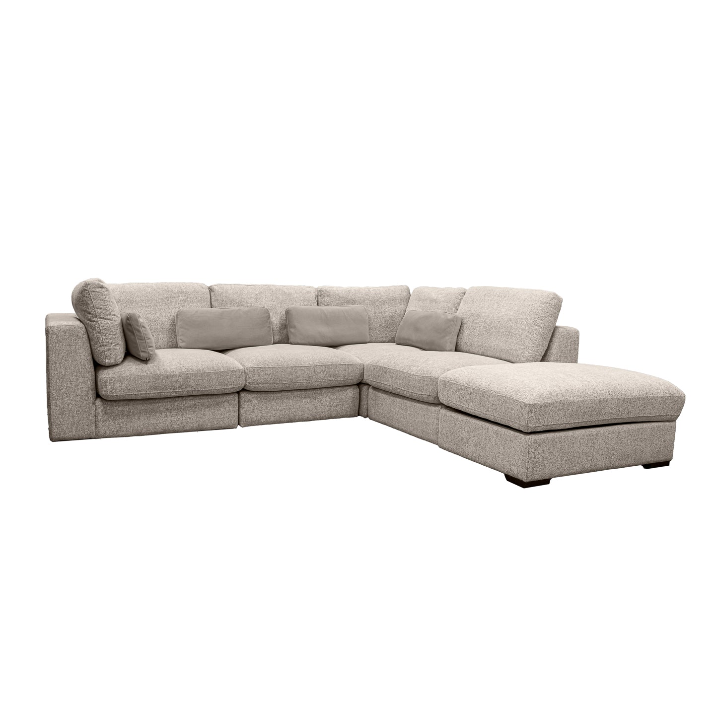 Hugo 5 Piece Sectional Corner Sofa - Light Grey