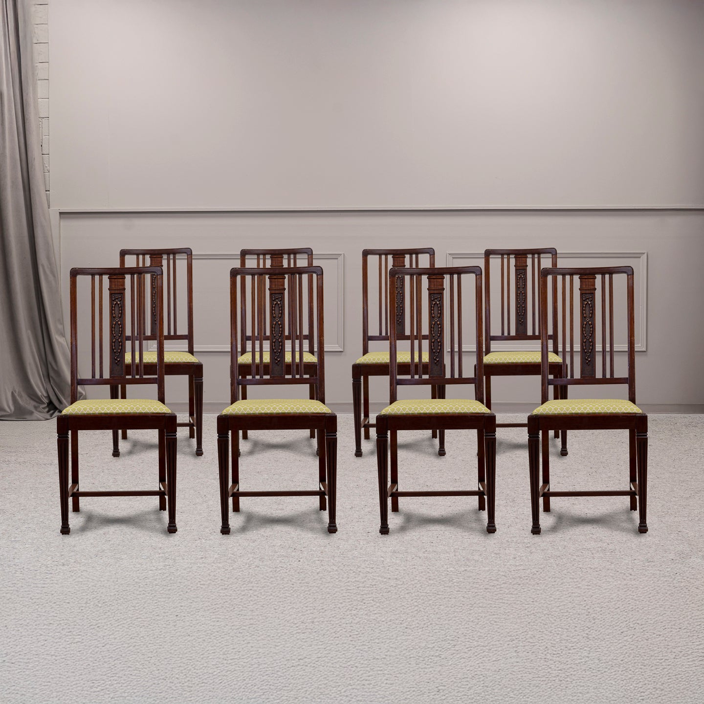 Set of 8 Mahogany Dining Chairs