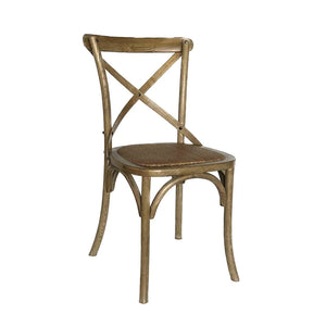 Side view of the Malta X-Back Chair in Natural Oak showing its sturdy frame and clean lines