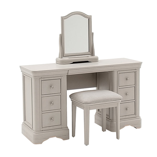 Mabel Taupe Vanity Mirror alongside the Mabel Dressing table and stool