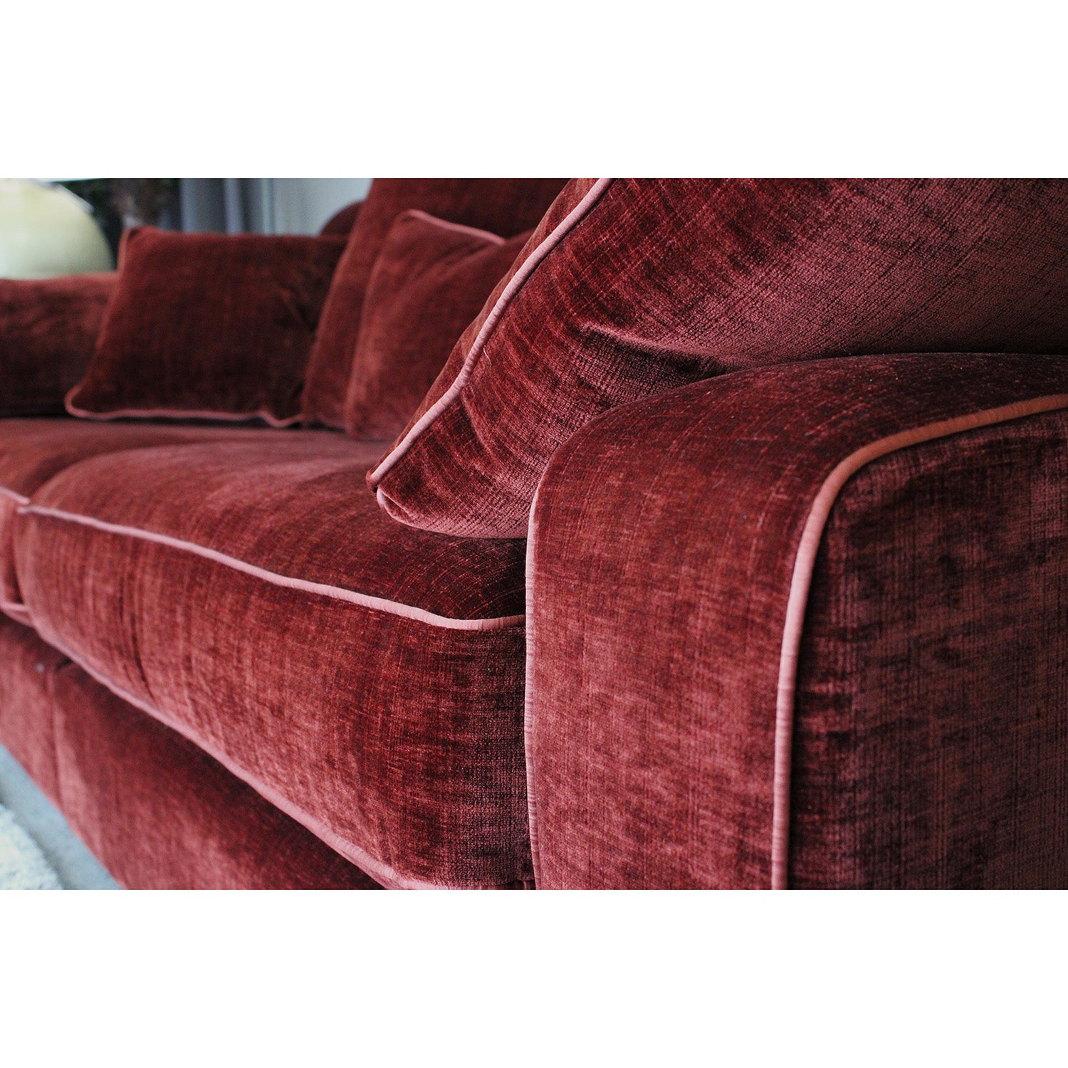 Marilyn Large Split Sofa in Zelda Burgundy inspired by the Manhattan Sofa