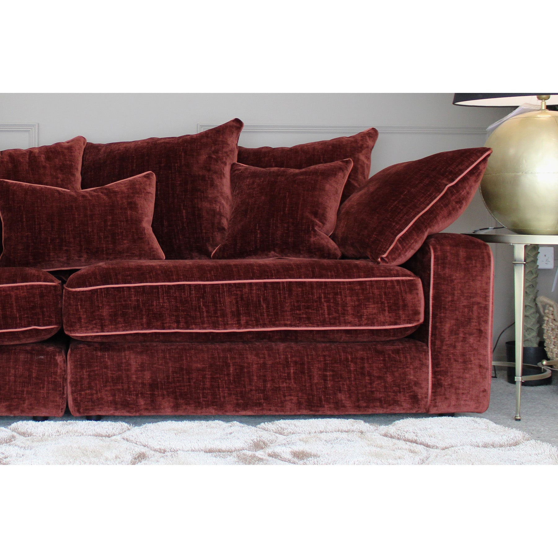 Marilyn Large Split Sofa inspired by the Manhattan Sofa in Burgundy