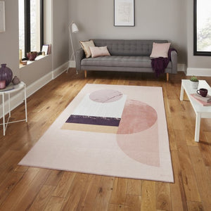 Michelle Collins Rose Rug in a lving room