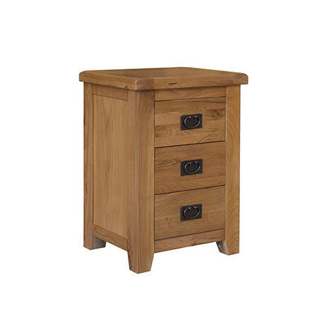 Shannon 3 Drawer Bedside Locker side view