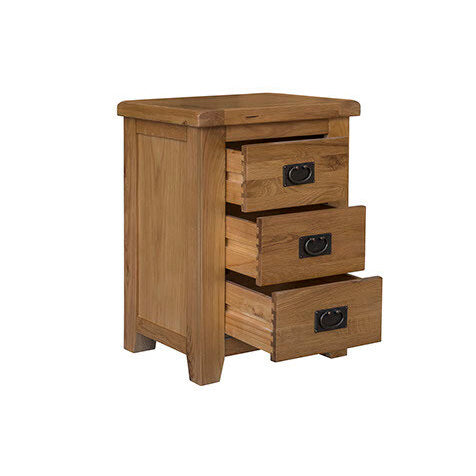 Shannon 3 Drawer Bedside Locker with open drawers